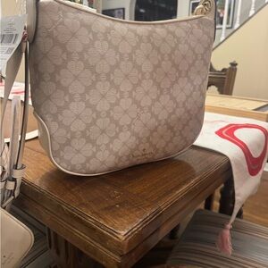 Kate Spade Beige Floral Shoulder Bag